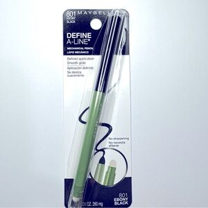 Maybelline Define A-Line 801 Ebony Black Mechanical Eyeliner Pencil New In Box